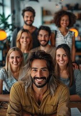 Fototapeta premium portrait of a group of smiling business people