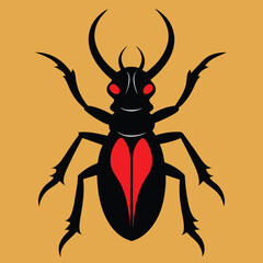 Solid color Devil’s Coach Horse Beetle animal vector design