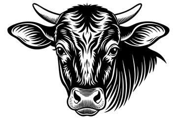 cow face silhouette vector illustration