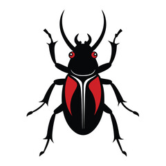 Solid color Devil’s Coach Horse Beetle animal vector design