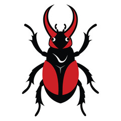 Solid color Devil’s Coach Horse Beetle animal vector design