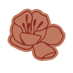 Abstract Line Art Hand Drawn Botanical Floral