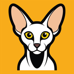 Solid color Devon Rex animal vector design