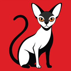 Solid color Devon Rex animal vector design