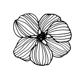 Fototapeta premium Abstract Doodle Floral Botanical Illustration Line Art Hand Drawn