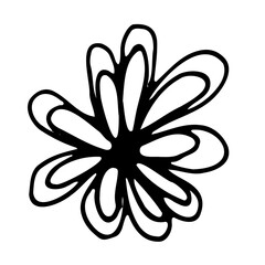 Abstract Doodle Floral Botanical Illustration Line Art Hand Drawn