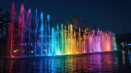 Rainbow fountain show