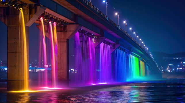 Rainbow fountain show
