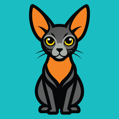 Solid color Devon Rex animal vector design