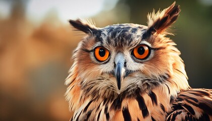 Majestic Gaze: Close-Up of the Bubo Bengalensis Owl"