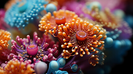 Fototapeta premium A Macro Photograph of a Thriving Bacterial Colony