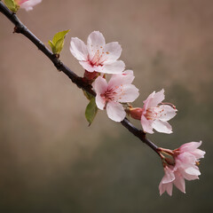 Obraz premium a branch of a cherry tree with pink flowers
