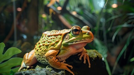 Obraz premium Big exotic frog in the forest 