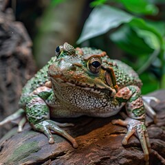 Obraz premium Big exotic frog in the forest 