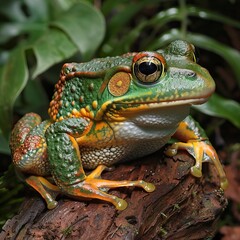 Big exotic frog in the forest 