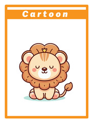 Lion cub cartoon design, with simple style