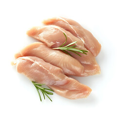 Raw chicken fillet meat isolated on a white background