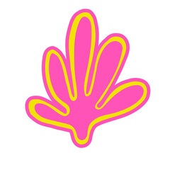 Obraz premium Abstract Cute Sticker Hand Drawn Line Art