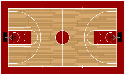 Vector Basketball Court Icon with Editable SVG Design