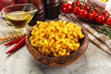 Italian cuisine - dry cellentani pasta