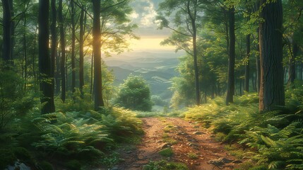 Obraz premium Strolling along the enchanting paths of the mystical forest.