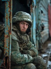 Russian soldier in the Chechnya conflict