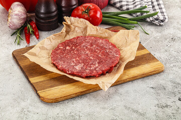 Raw beef burger cutlet minced meat