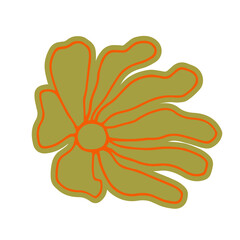 Abstract Cute Sticker Hand Drawn Line Art Floral Botanical