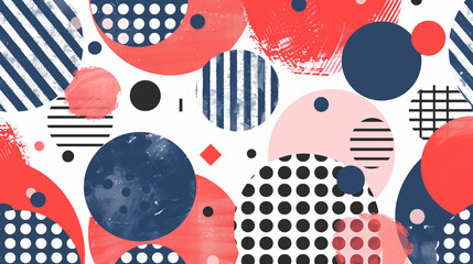 A colorful abstract painting with a wave pattern and many small circles. The circles are of different sizes and colors, creating a sense of movement and depth. The painting evokes a feeling of energy