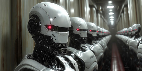 Fototapeta premium The engine that produces happiness. Dreams move on the conveyor belt