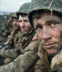 Fototapeta premium å‡è§†é•œå¤´çš„äºŒæˆ˜å£«å…µ