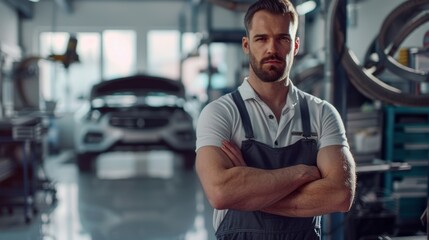 The mechanic in the garage