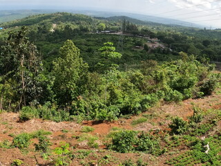 The peak of a mountain