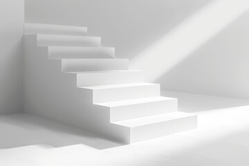 Obraz premium Realistic photograph of a complete Step diagrams,solid stark white background, focused lighting