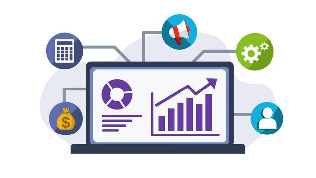 animated financial reports, data analysis and financial monitoring