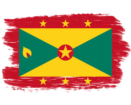 grenada flag with paint strokes