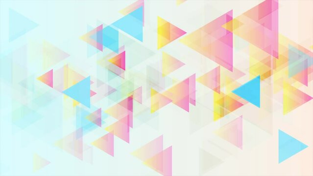 Colorful pastel triangles geometric tech abstract background. Seamless looping motion design. Video animation Ultra HD 4K 3840x2160