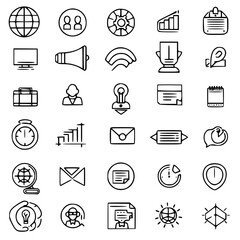 business icon, communication icon, strategy icon, leadership icon, management icon, marketing icon, teamwork icon, web icon, technology icon, finance icon, office icon, development icon, investment ic