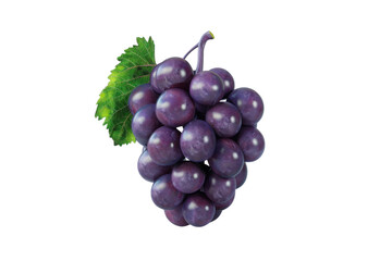 A cluster of fresh, ripe purple grapes isolated on a transparent background, png, perfect for culinary, health, and wine-related themes.