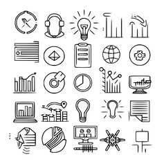 business icon, communication icon, strategy icon, leadership icon, management icon, marketing icon, teamwork icon, web icon, technology icon, finance icon, office icon, development icon, investment ic