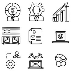 business icon, communication icon, strategy icon, leadership icon, management icon, marketing icon, teamwork icon, web icon, technology icon, finance icon, office icon, development icon, investment ic