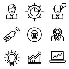 business icon, communication icon, strategy icon, leadership icon, management icon, marketing icon, teamwork icon, web icon, technology icon, finance icon, office icon, development icon, investment ic