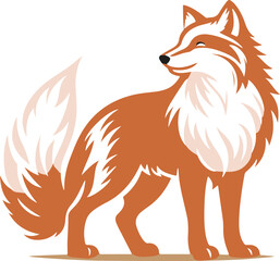 fox cartoon silhouette white background 