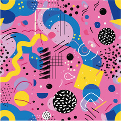 Fototapeta premium illustration of Geometric graphic memphis style background Seamless Pattern