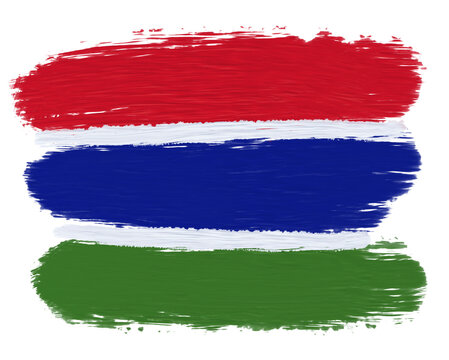 gambian flag with paint strokes