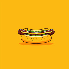Hotdog flat design illustration cartoon style 