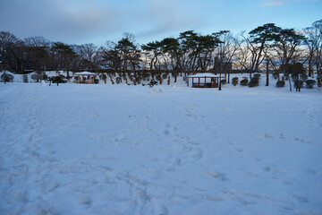 秋田県秋田市　冬の千秋公園
