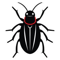 Solid color Common Furniture Beetle animal vector design