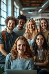 Fototapeta premium portrait of a group of young people smiling
