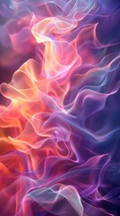 Obraz premium Design an abstract illustration using pastel gradients and neon overlays. The soft and gentle transitions of pastel colors combined with the striking intensity of neon highlights should form a